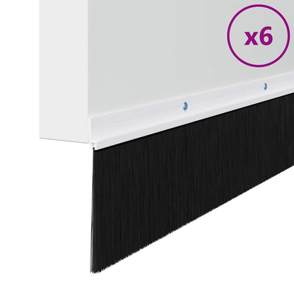 Aufsteck Türbürstendichtungen 6 pcs Weiß 100 cm