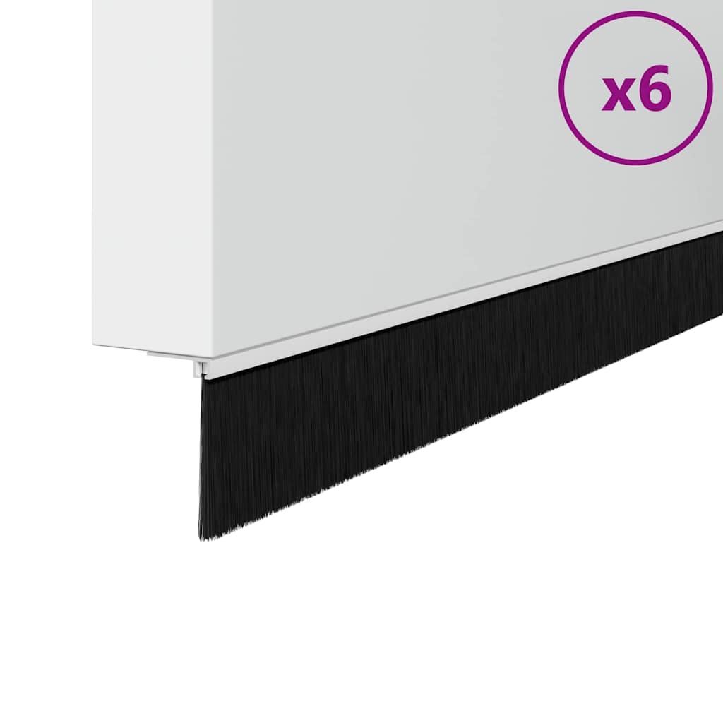 Aufsteck Türbürstendichtungen 6 pcs Weiß 100 cm