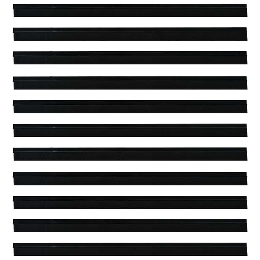Selbstklebende Türbürstendichtungen 12 pcs Schwarz 100 cm