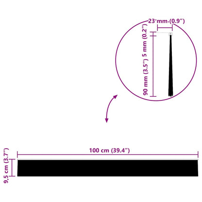 Selbstklebende Türbürstendichtungen 2 pcs Schwarz 100 cm