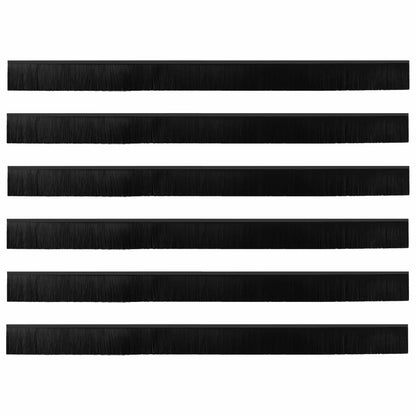Selbstklebende Türbürstendichtungen 6 pcs Schwarz 100 cm