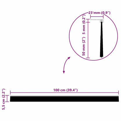 Selbstklebende Türbürstendichtungen 6 pcs Schwarz 100 cm