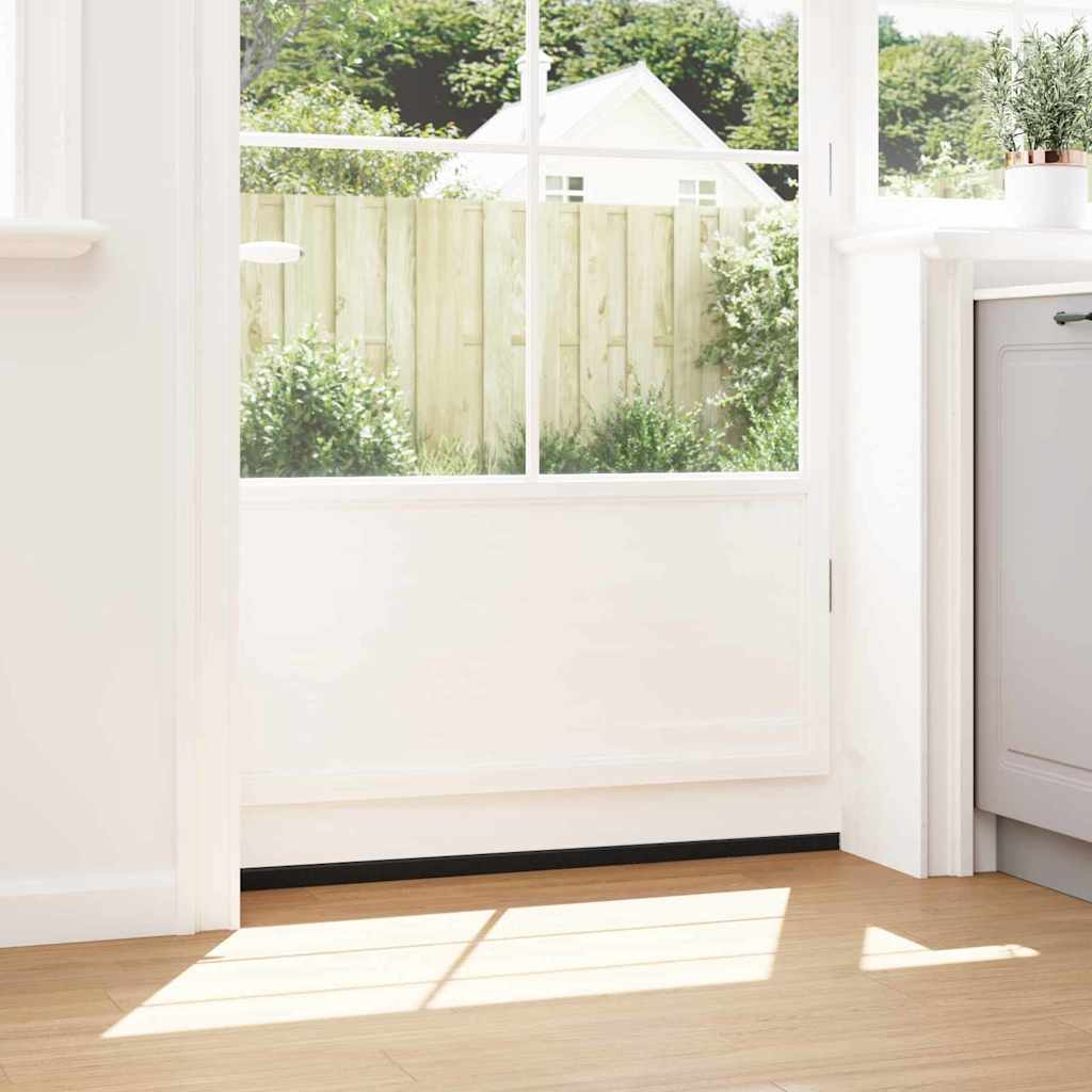 Selbstklebende Türbürstendichtungen 12 pcs Schwarz 100 cm