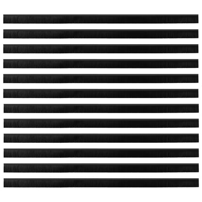 Selbstklebende Türbürstendichtungen 12 pcs Schwarz 100 cm
