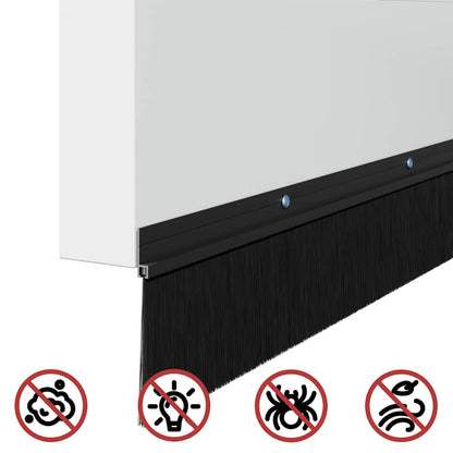 Aufsteck Türbürstendichtungen 2 pcs Schwarz 100 cm