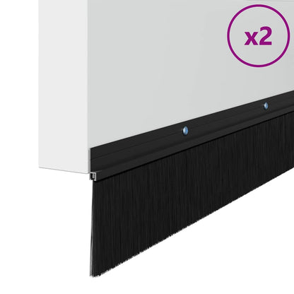 Aufsteck Türbürstendichtungen 2 pcs Schwarz 100 cm