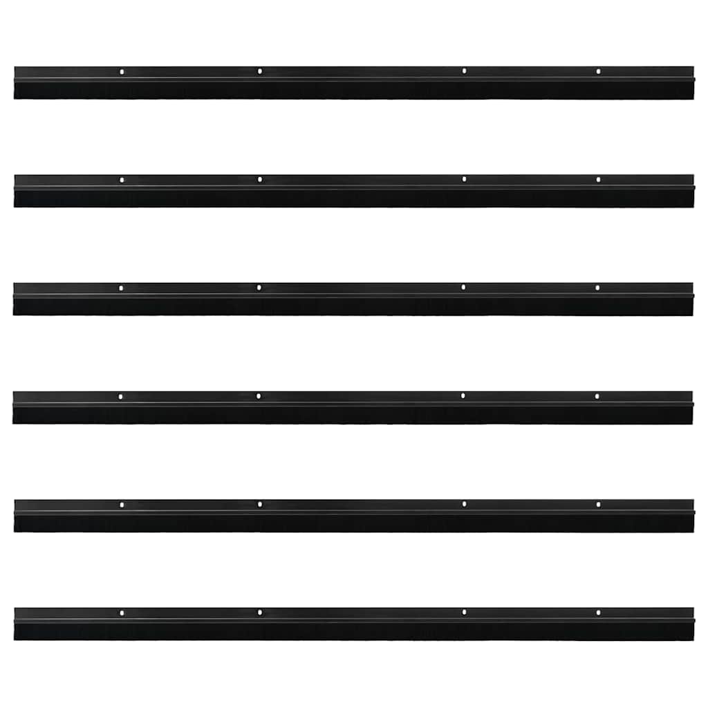 Aufsteck Türbürstendichtungen 6 pcs Schwarz 100 cm