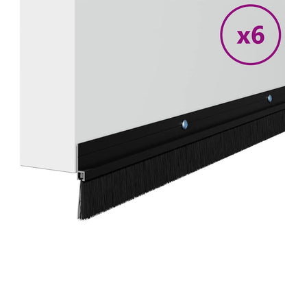 Aufsteck Türbürstendichtungen 6 pcs Schwarz 100 cm
