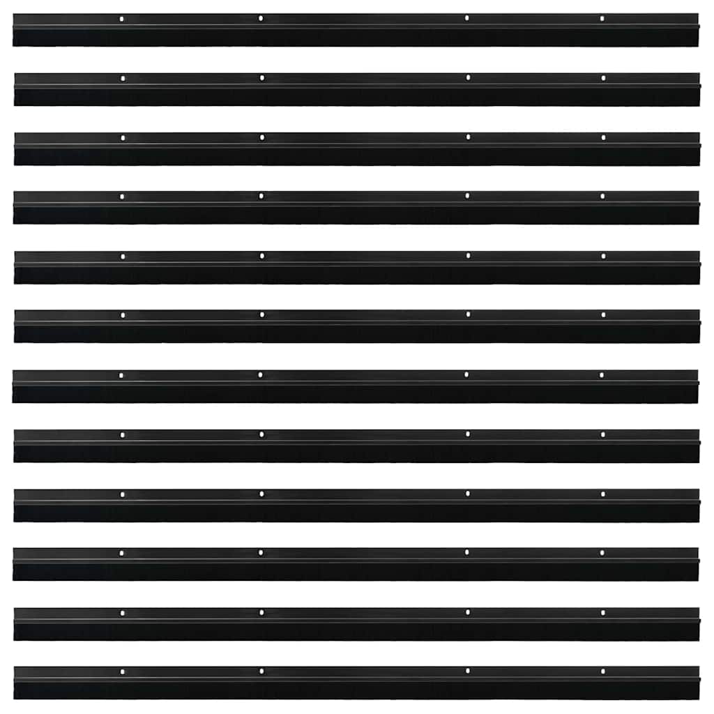 Aufsteck Türbürstendichtungen 12 pcs Schwarz 100 cm