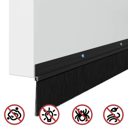 Aufsteck Türbürstendichtungen 12 pcs Schwarz 100 cm