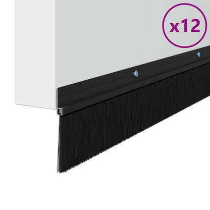 Aufsteck Türbürstendichtungen 12 pcs Schwarz 100 cm