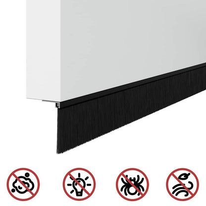 Aufsteck Türbürstendichtungen 2 pcs Schwarz 100 cm