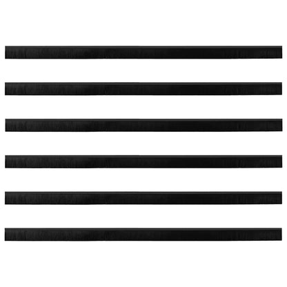 Aufsteck Türbürstendichtungen 6 pcs Schwarz 100 cm