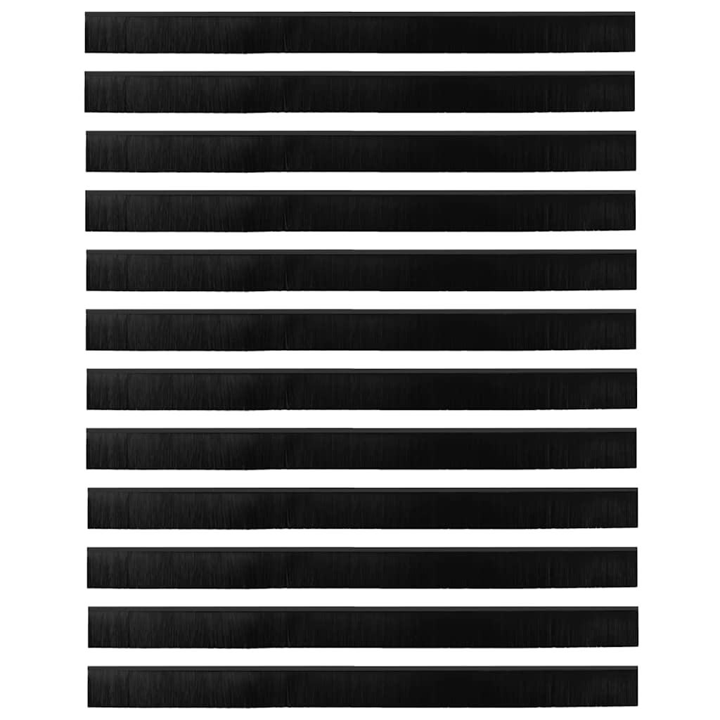 Aufsteck Türbürstendichtungen 12 pcs Schwarz 100 cm