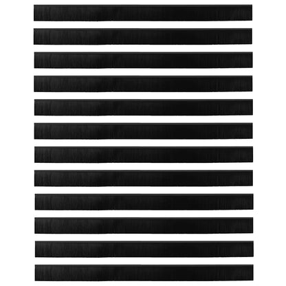 Aufsteck Türbürstendichtungen 12 pcs Schwarz 100 cm