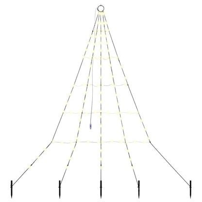 vidaXL LED Weihnachtsbaum mit Erdspießen Warmes Weiß 182 cm Metall