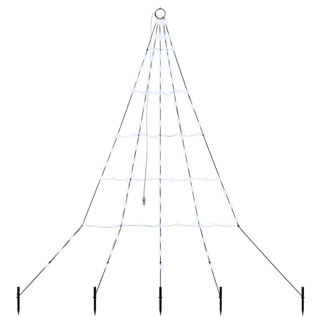 LED Weihnachtsbaum mit Erdspießen Kaltweiß 182 cm Metall