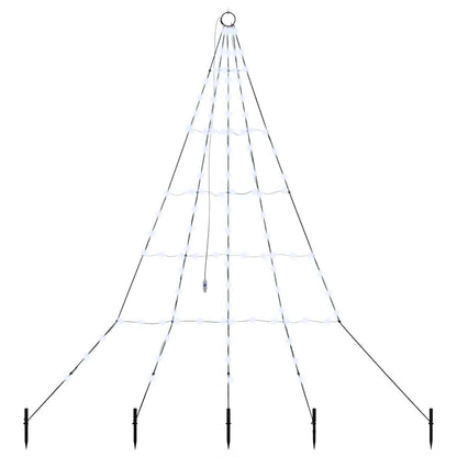 LED Weihnachtsbaum mit Erdspießen Kaltweiß 182 cm Metall
