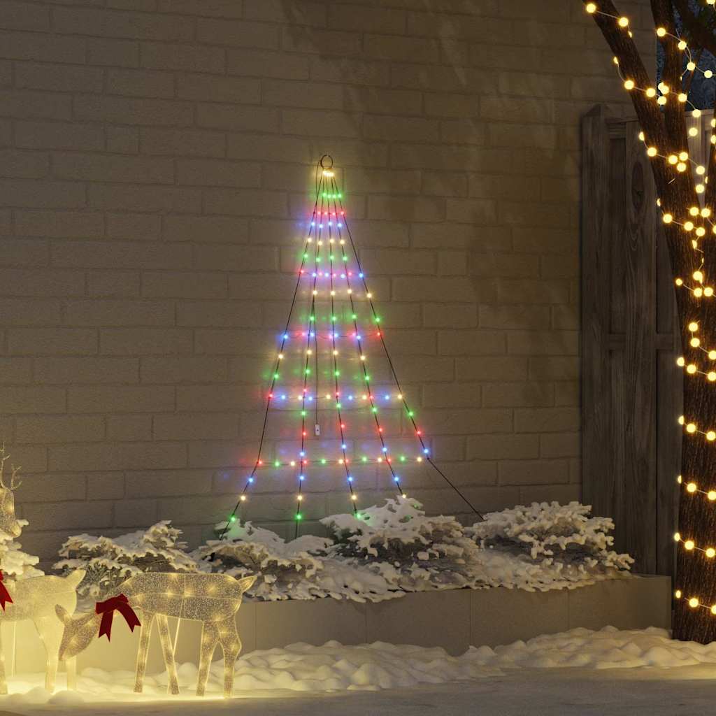 vidaXL LED Weihnachtsbaum mit Erdspießen Mehrfarbig 182 cm Metall