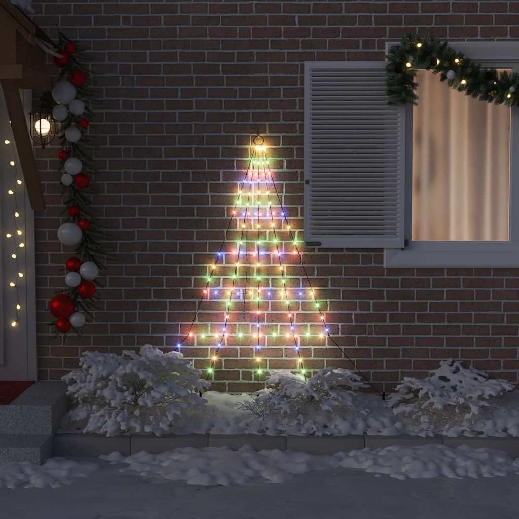vidaXL LED Weihnachtsbaum mit Erdspießen Mehrfarbig 182 cm Metall