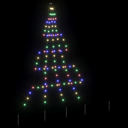 vidaXL LED Weihnachtsbaum mit Erdspießen Mehrfarbig 182 cm Metall
