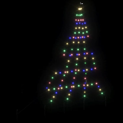 vidaXL LED Weihnachtsbaum mit Erdspießen Mehrfarbig 182 cm Metall