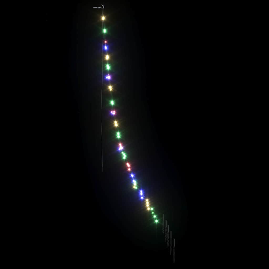 vidaXL LED Weihnachtsbaum mit Erdspießen Mehrfarbig 182 cm Metall