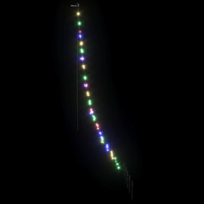 vidaXL LED Weihnachtsbaum mit Erdspießen Mehrfarbig 182 cm Metall