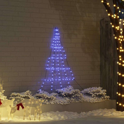 vidaXL LED Weihnachtsbaum mit Erdspießen Blau 182 cm Metall