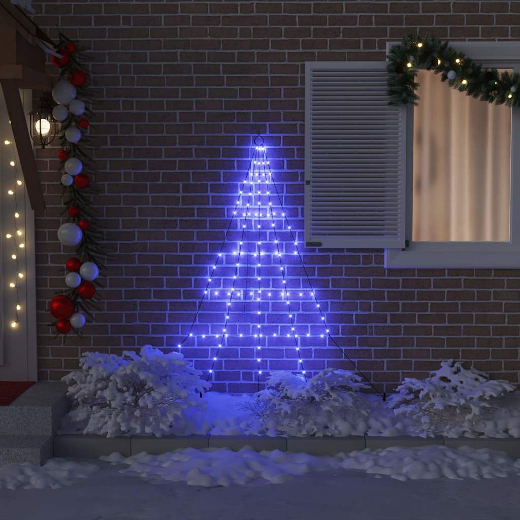 vidaXL LED Weihnachtsbaum mit Erdspießen Blau 182 cm Metall