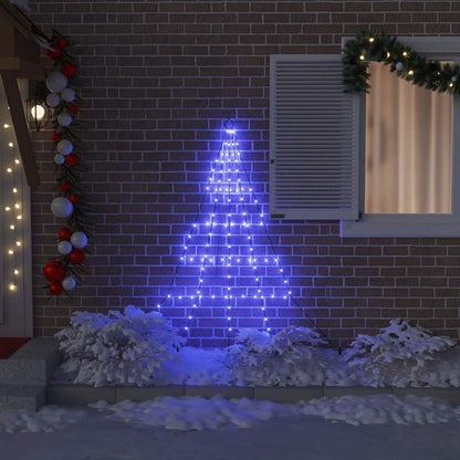 vidaXL LED Weihnachtsbaum mit Erdspießen Blau 182 cm Metall