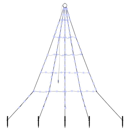 vidaXL LED Weihnachtsbaum mit Erdspießen Blau 182 cm Metall