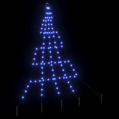 vidaXL LED Weihnachtsbaum mit Erdspießen Blau 182 cm Metall
