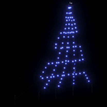 vidaXL LED Weihnachtsbaum mit Erdspießen Blau 182 cm Metall