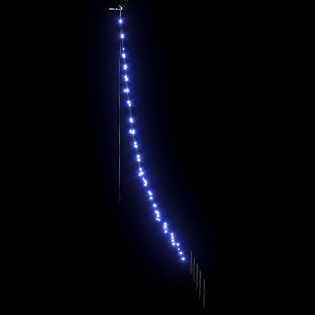 vidaXL LED Weihnachtsbaum mit Erdspießen Blau 182 cm Metall
