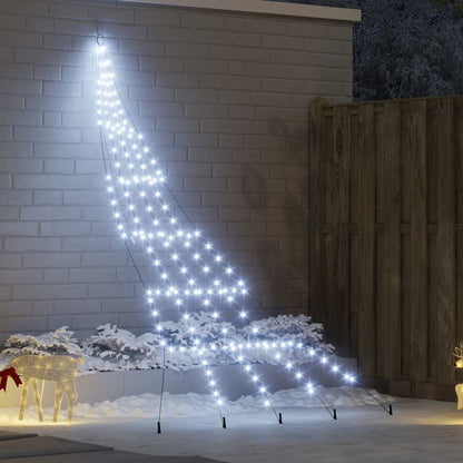 vidaXL LED Weihnachtsbaum mit Erdspießen Kaltweiß 306 cm Metall