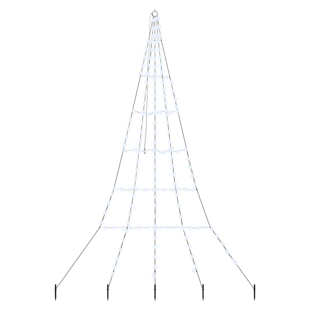 vidaXL LED Weihnachtsbaum mit Erdspießen Kaltweiß 306 cm Metall