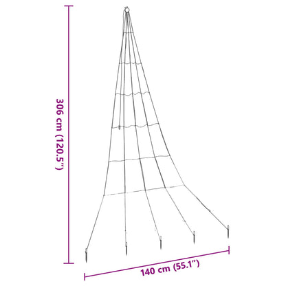 vidaXL LED Weihnachtsbaum mit Erdspießen Kaltweiß 306 cm Metall