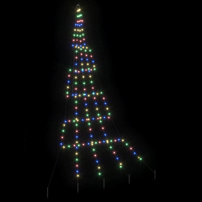LED Weihnachtsbaum mit Erdspießen Mehrfarbig 306 cm Metall