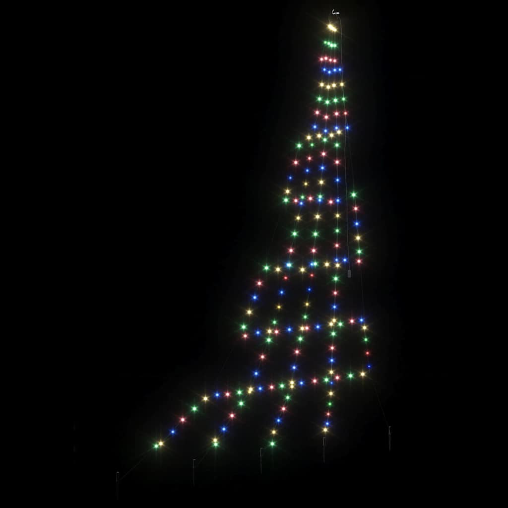 LED Weihnachtsbaum mit Erdspießen Mehrfarbig 306 cm Metall