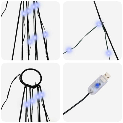 LED Weihnachtsbaum mit Erdspießen Blau 306 cm Metall