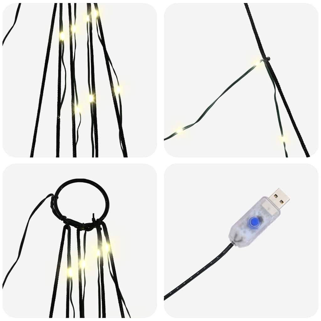 vidaXL LED Weihnachtsbaum mit Erdspießen Warmes Weiß 511 cm Metall