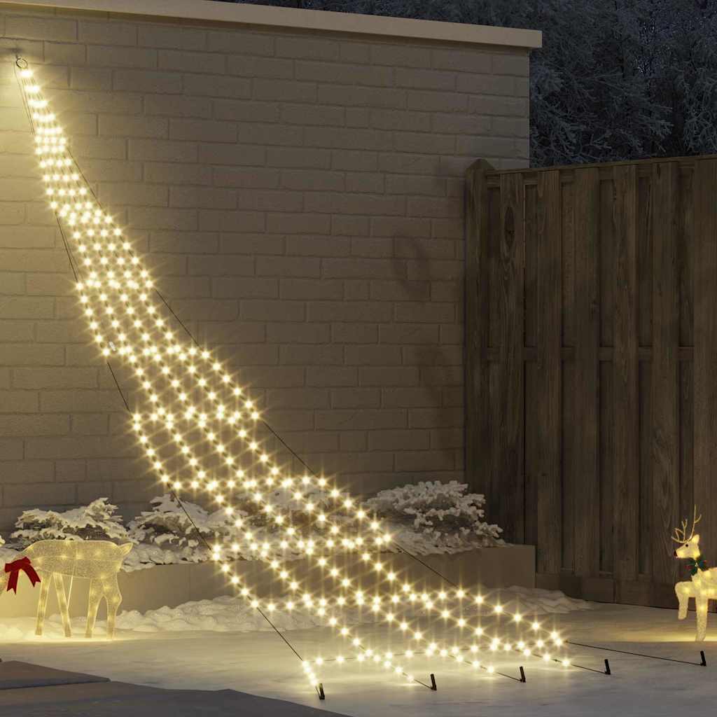 vidaXL LED Weihnachtsbaum mit Erdspießen Warmes Weiß 511 cm Metall