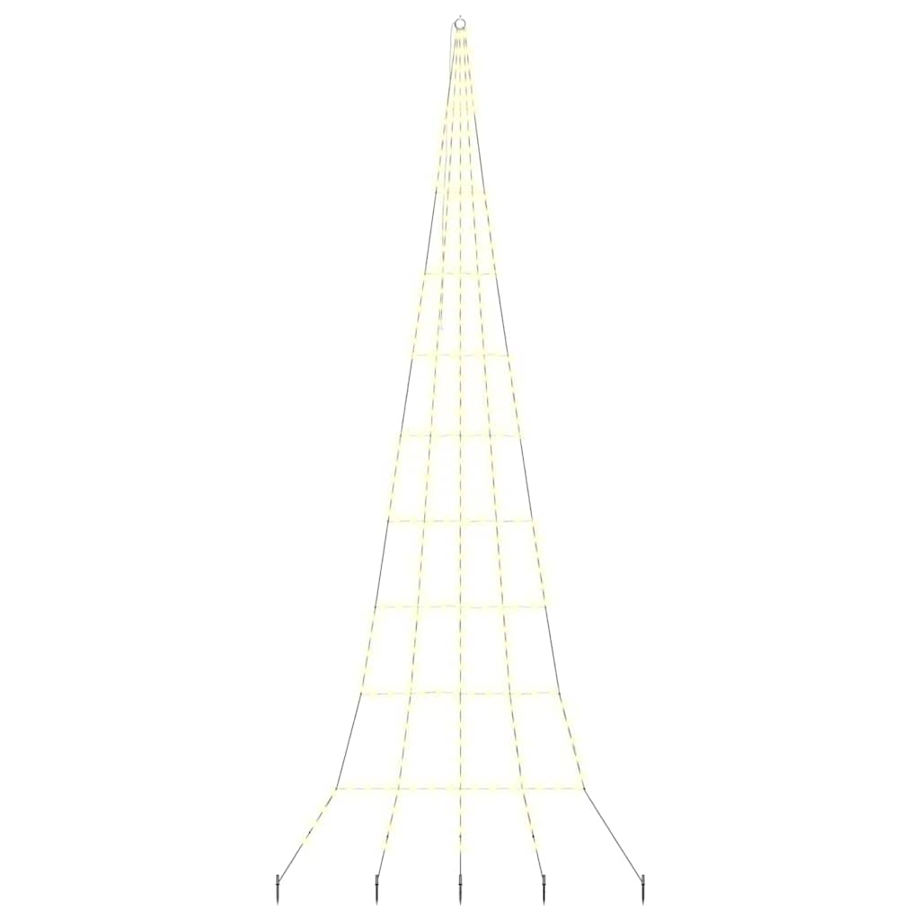 vidaXL LED Weihnachtsbaum mit Erdspießen Warmes Weiß 511 cm Metall