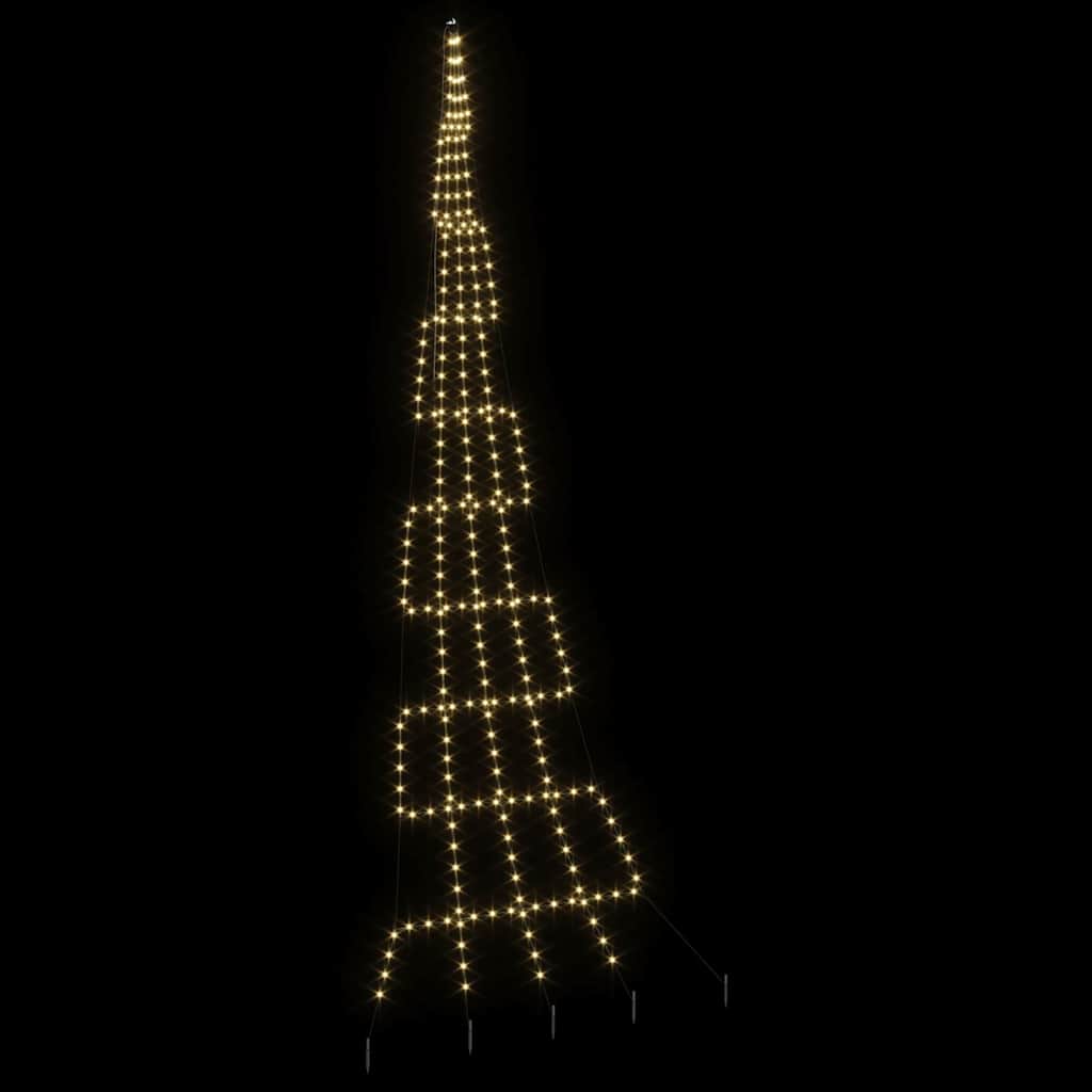 vidaXL LED Weihnachtsbaum mit Erdspießen Warmes Weiß 511 cm Metall