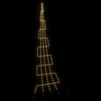 vidaXL LED Weihnachtsbaum mit Erdspießen Warmes Weiß 511 cm Metall