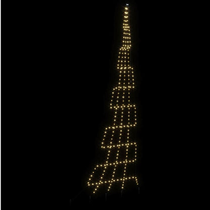 vidaXL LED Weihnachtsbaum mit Erdspießen Warmes Weiß 511 cm Metall