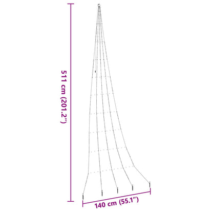 vidaXL LED Weihnachtsbaum mit Erdspießen Warmes Weiß 511 cm Metall
