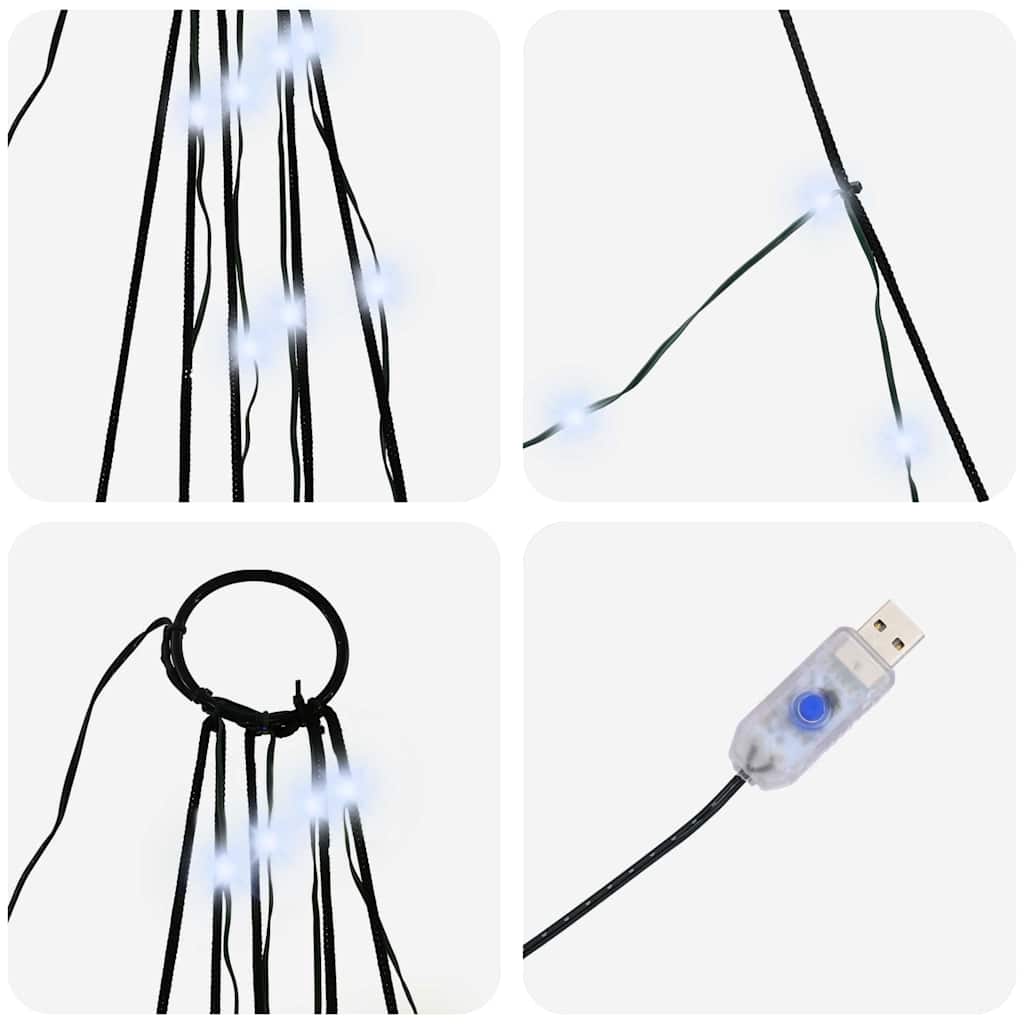 LED Weihnachtsbaum mit Erdspießen Kaltweiß 511 cm Metall