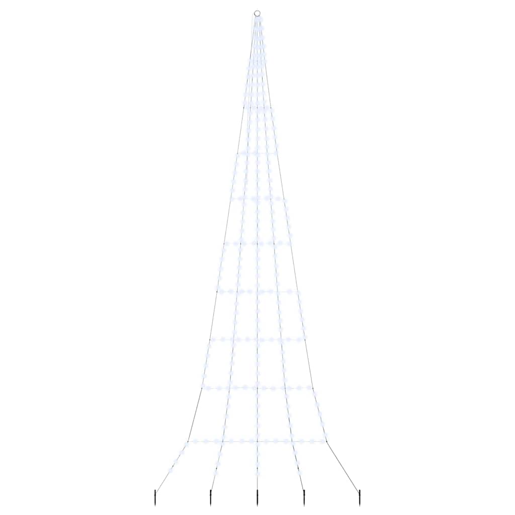 LED Weihnachtsbaum mit Erdspießen Kaltweiß 511 cm Metall